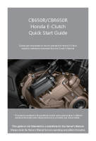 Honda CB650R E-Clutch Quick Start Guide EN 2024-2